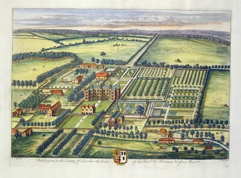 Doddington in het graafschap Lincoln gegraveerd door Johannes Kip (c.1652-1722)